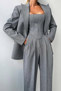 Luna - Elegant driedelig set met een double-breasted blazer
